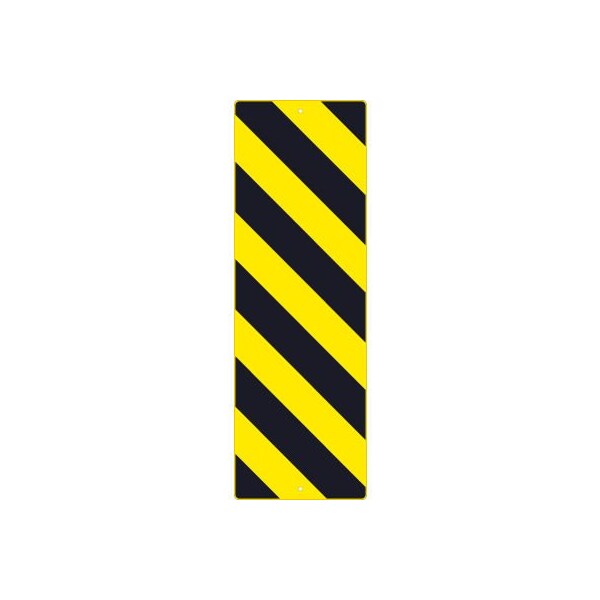 National Marker Co NMC Traffic Sign, Left Stripe Yellow Object Marker Sign, 12in X 36in, Yellow TM266K - main